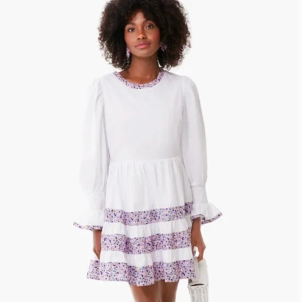 Purple Floral Tiered Fran Mini Dress Pomander Place By Tuckernuck Size M